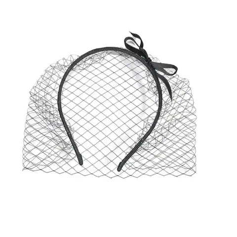 Elegant Birdcage Veil White Black Headband Veil for Brides Cover Face Net Mask Hair Jewelry Accessories Wedding Headwear Women