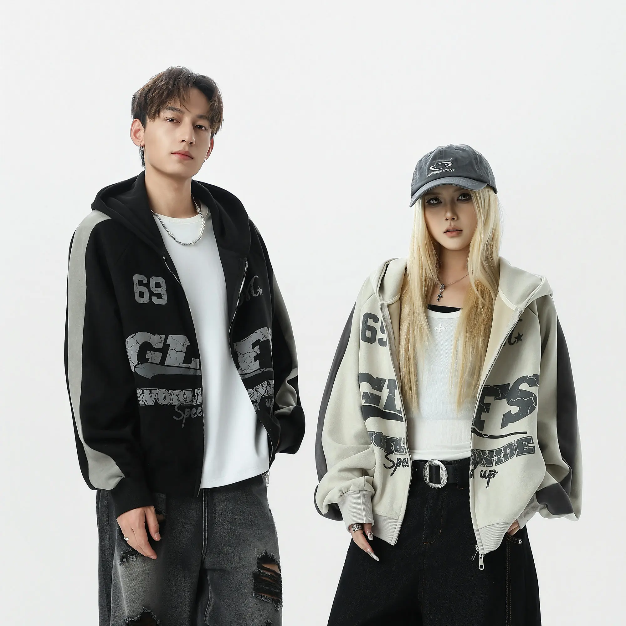 

Новые американские трендовые классические буквы из пенопласта в сочетании с пальто на молнии в стиле ретро, осень и зима для мужчин и женщин