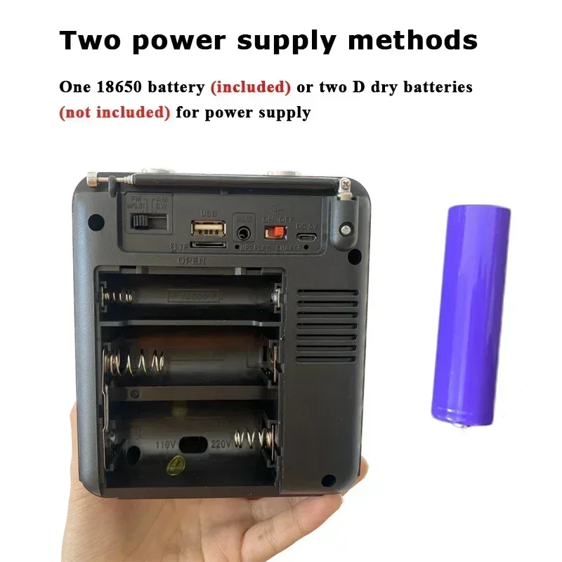 Signal Radio Receiver Mini Portable Bluetooth Speaker with Flashlight TF USB MP3 Music Player Rechargeable FM AM SW Radio Strong
