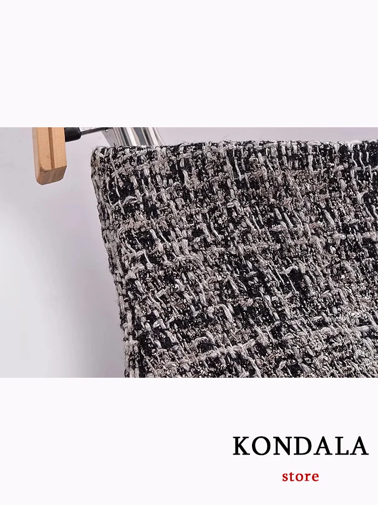 KONDALA Vintage Casual Chic Plaid donna pantaloncini gonna cerniera gonna a vita alta nuova moda 2024 autunno eleganti pantaloncini femminili