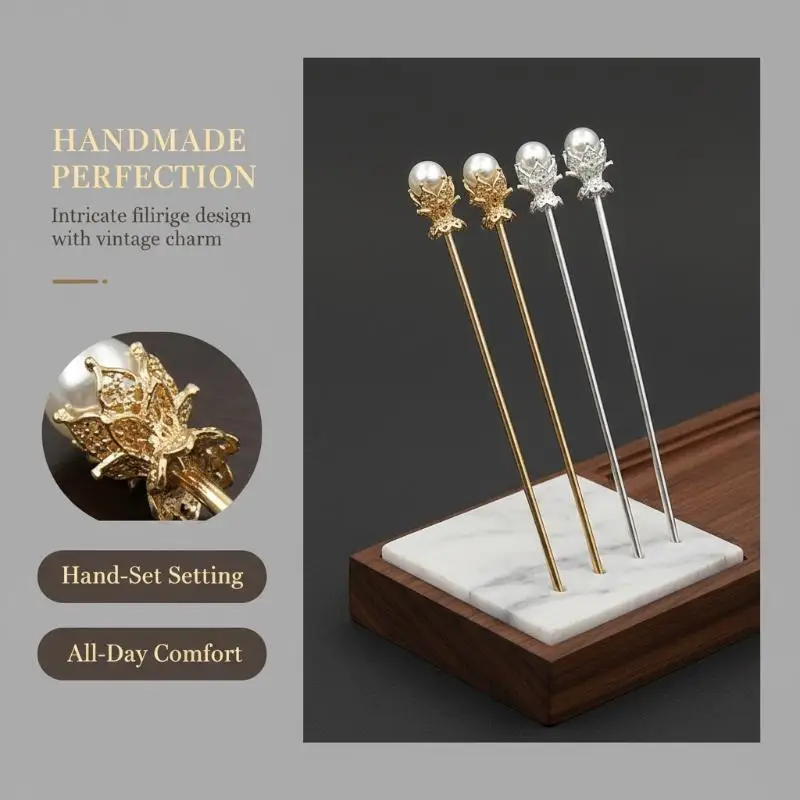 Damenmode-Kopfschmuck, Metall-Haarspange im Vintage-Chinesischen Stil, Haarclips, Haarstäbchen, Haaraccessoires – Detail 9