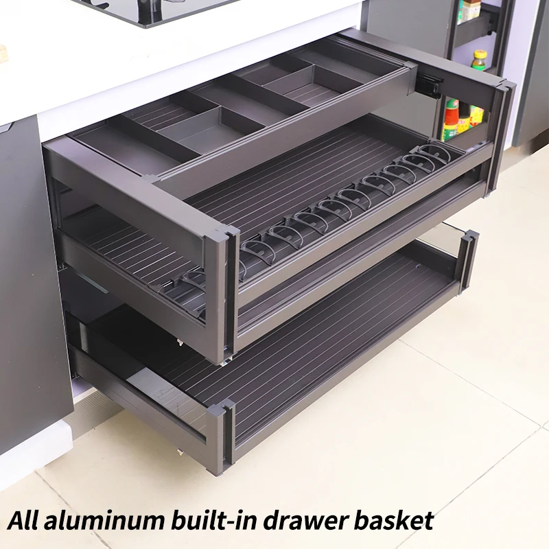 Cabinet Storage Drawer 2 Floor Sink Under Kitchen Pull Out Basket
