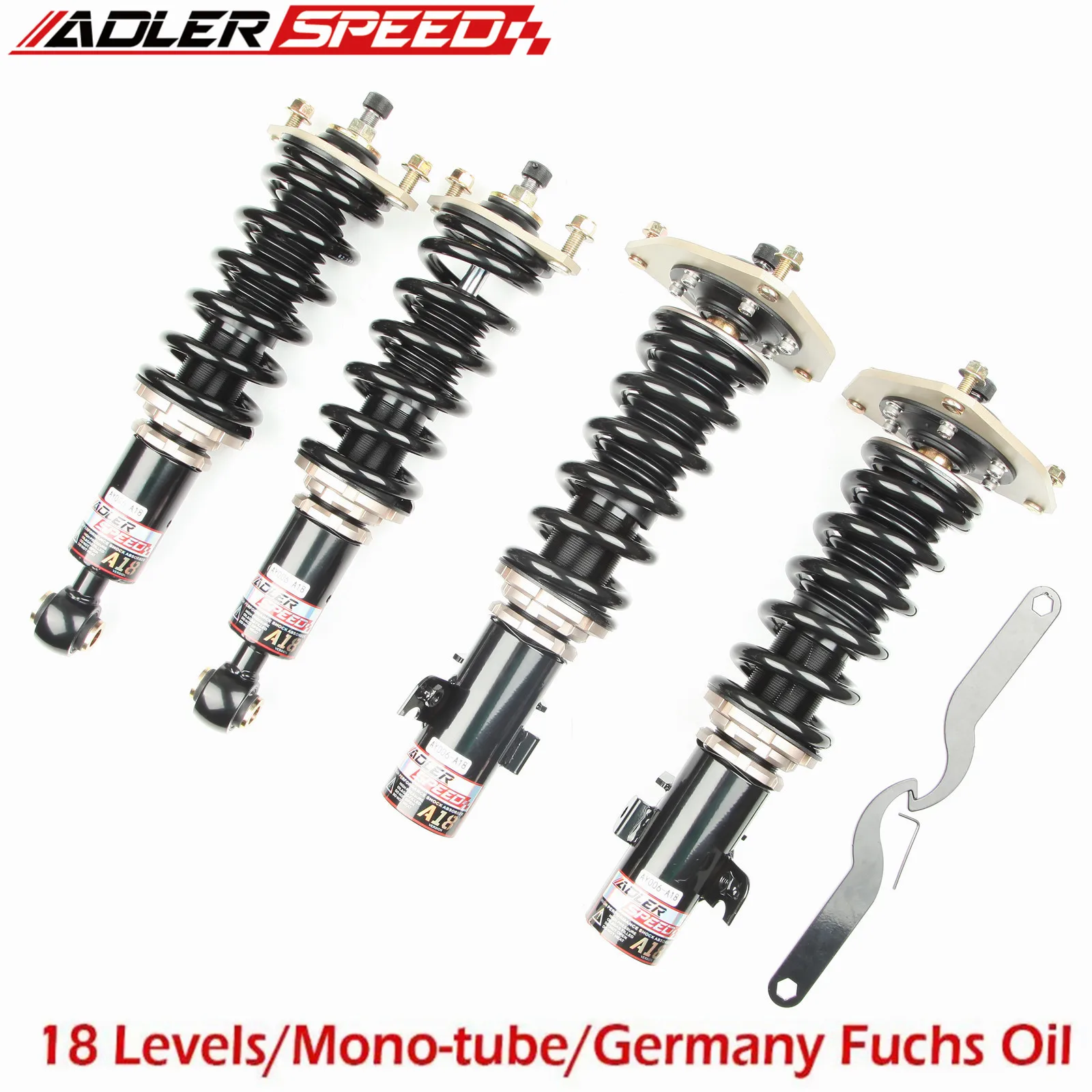 

ADLERSPEED 4PCS Front & Rear Mono Coilovers Struts Kit For 05-09 Outback Legacy Adj.Springs