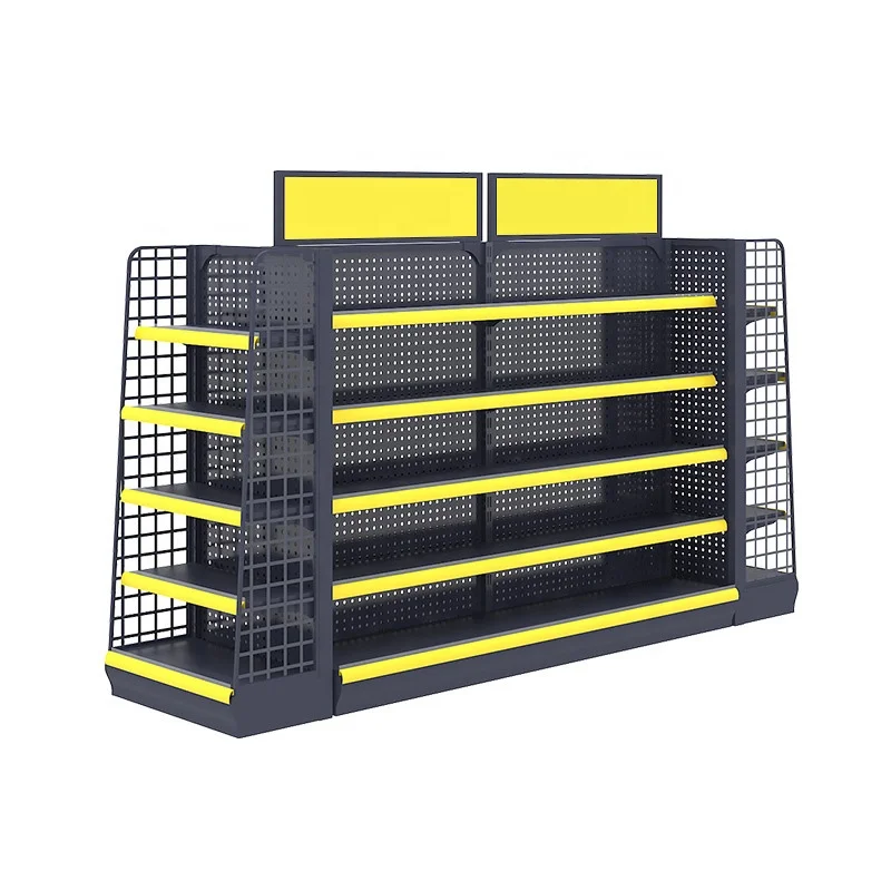 Shelves Black Metal Supermarket Rack Shelf 5 Layer Steel Shelving