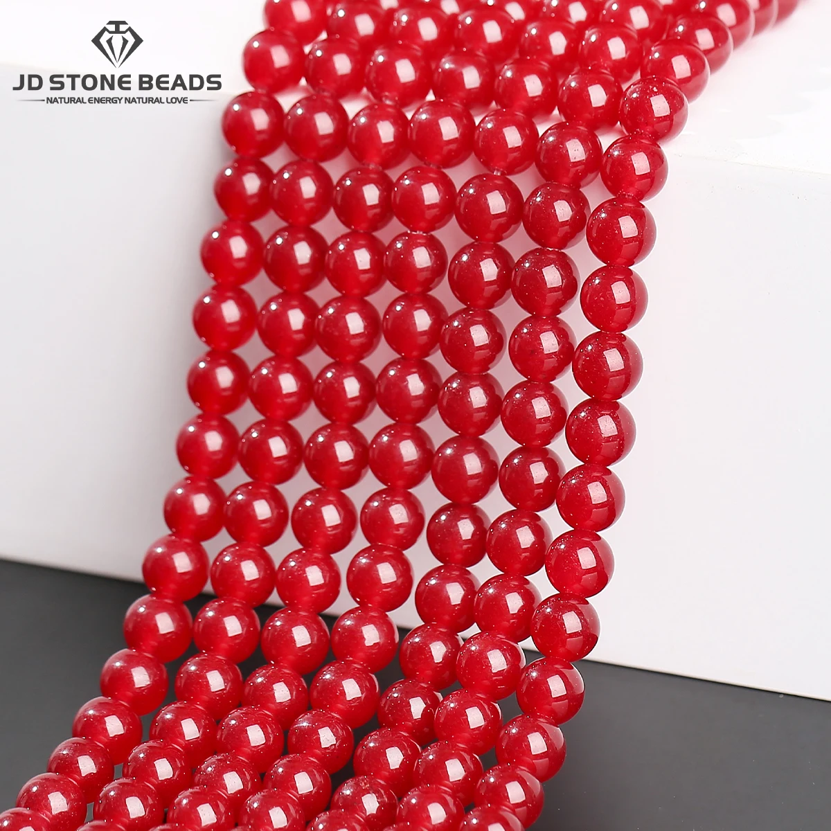 

4 6 8 10mm Natural Stone Ruby Color Chalcedony Bead Round Loose Spacer for Jewelry Making Bracelets Necklaces DIY Accessory