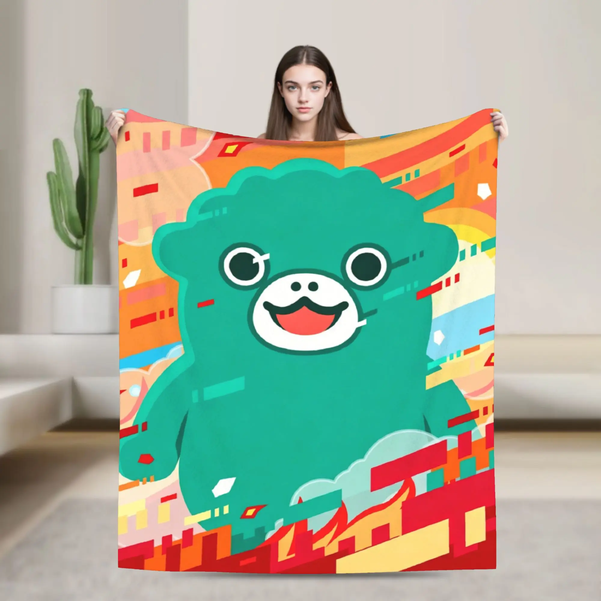 Chibi Monster Raids Again Blankets Fleece Cartoon Soft Throw Blanket for Home Couch Bed Rug