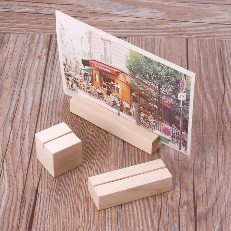 Rectangle Wood Sign Place Card Holder for Wedding Centerpieces Tabletop Decor