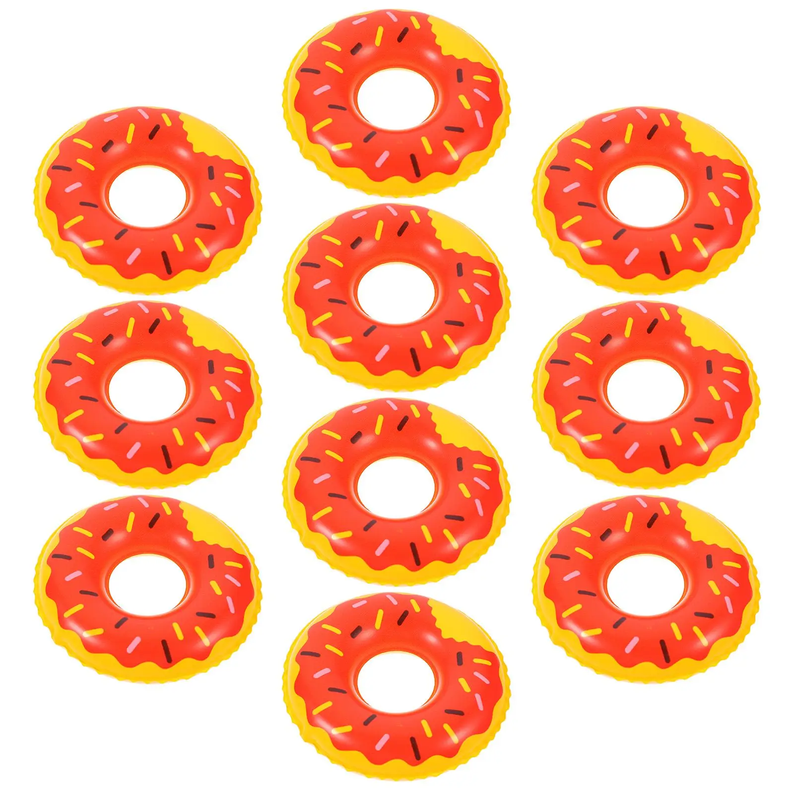 10 Pcs Swim Mini Swimming Ring Ornaments Donut Rings Decorate Simulated Pool Party Kid