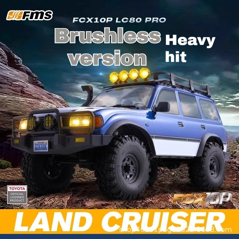FMS FCX10 Pro Coche de escalada todoterreno con control remoto Toyota LC80 Simulación Cuerpo duradero de alta y baja velocidad para niños y adultos