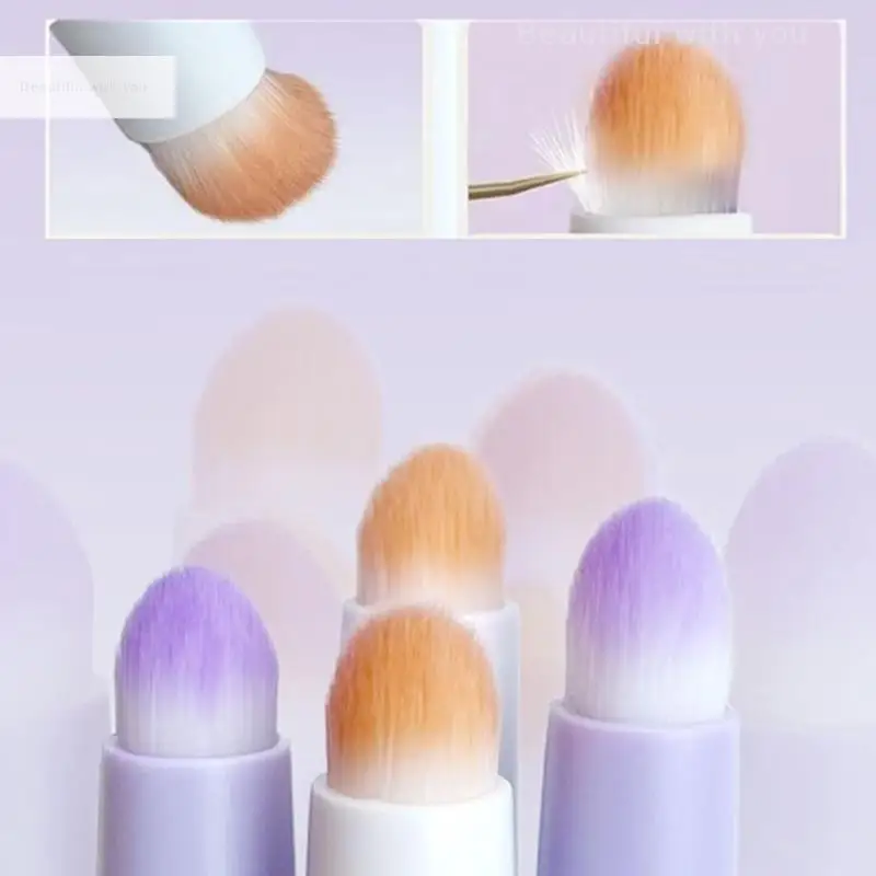 Zachte Make-Upborstels Met Ronde Kop Spons Concealer Borstel Lippenstift Poeder Bladerdeeg Nat Droog Gebruik Foundation Cosmetisch Gereedschap