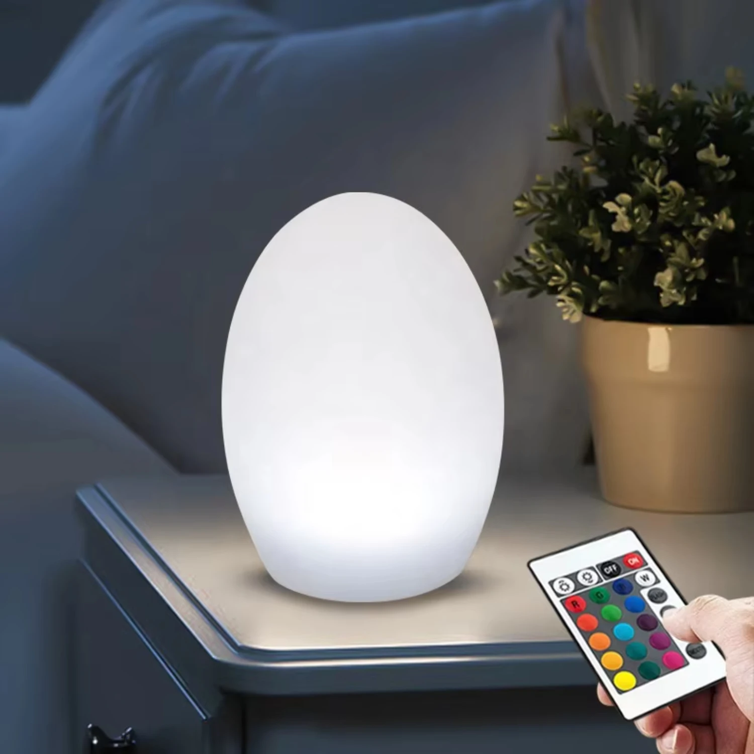 Led night light ball charging remote control color-changing cylindrical egg-shaped indoor atmosphere light