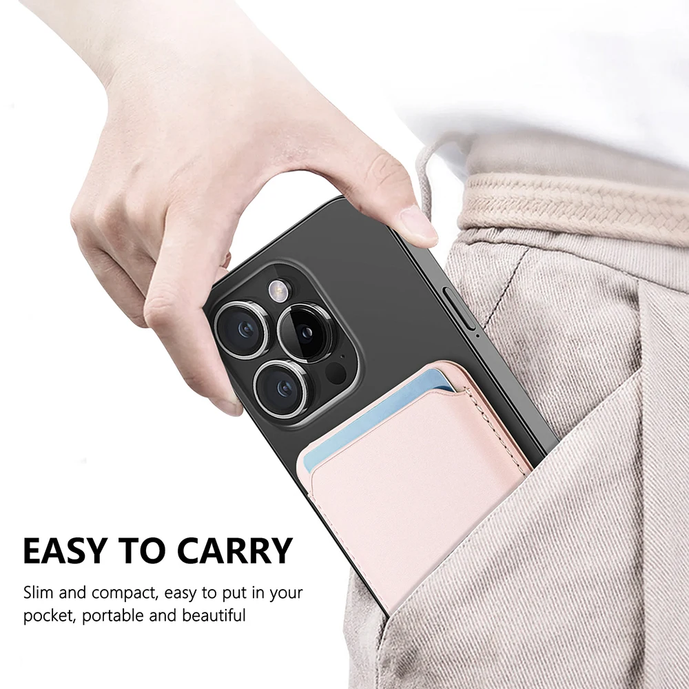 Magnetischer Kartenhalter aus Leder PU-Kartenhülle Ausweishalter Handy-Rückseiten-Aufkleber-Tasche für Magsafe iPhone 17 Kartenhalterhülle – Detail 10