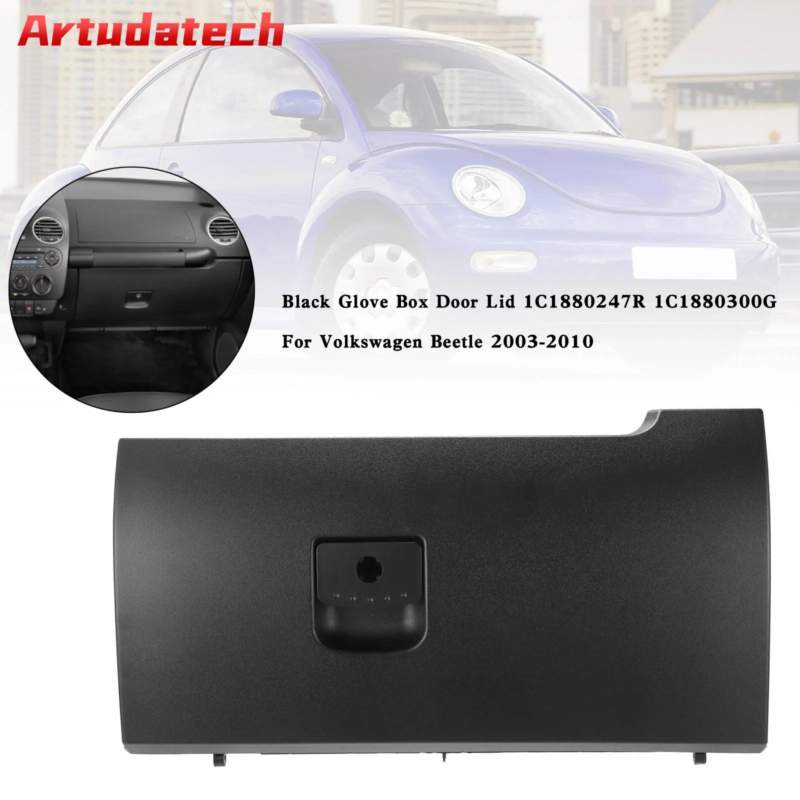 Artudatech Black Glove Box Door Lid 1C1880247R 1C1880300G For Volkswagen Beetle 2003-2010