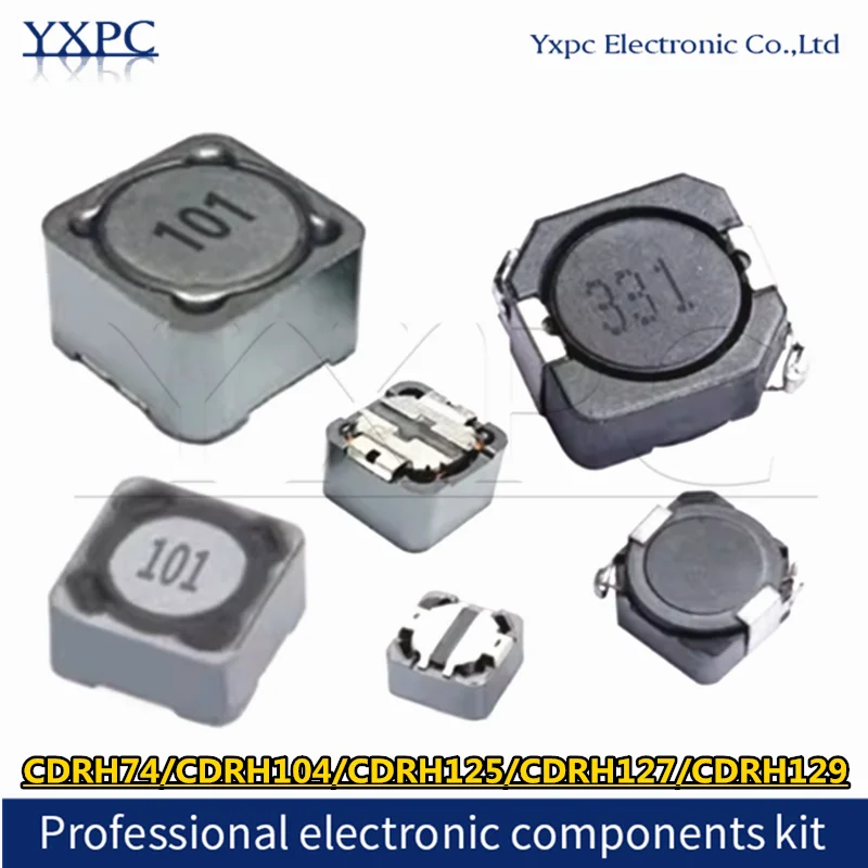 CDRH74/104/125/127/129 Inductance Wire Wound Chip Shielded Inductor 2.2/3.3/4.7/10/22/33/47/68/100/220/330UH SMD Power Inductor