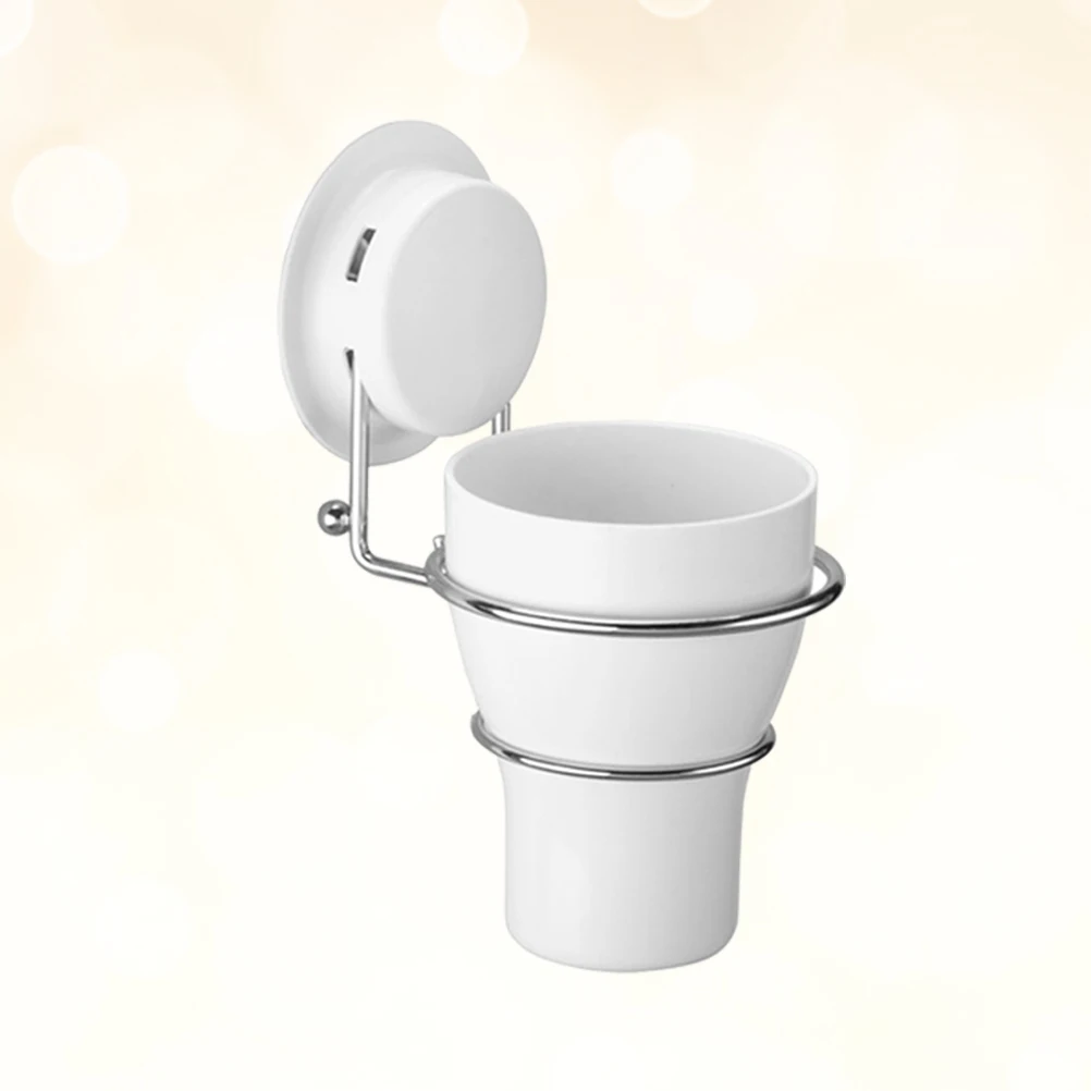 

Suction Toothbrush Holder Gargle Cup Wall Mounted Stainless Steel Cup Rack For Bathroom Space Saving Easy Install No