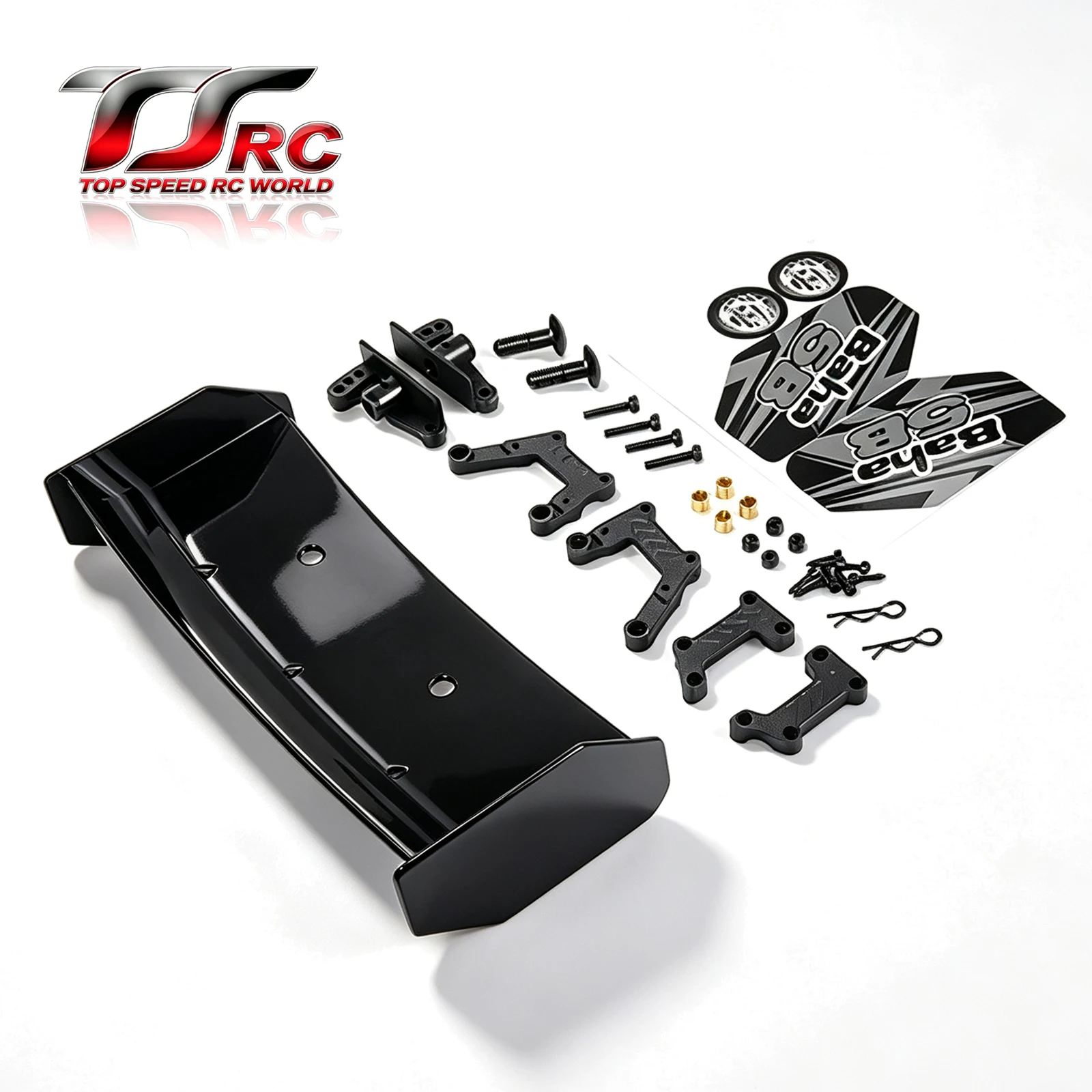Upgrade Parts Plastic Rear Wing and Fixed Bracket Kit Fit GT Roll Cage for 1/5 Rc Car HPI ROFUN BAHA ROVAN KM BAJA Buggy Parts