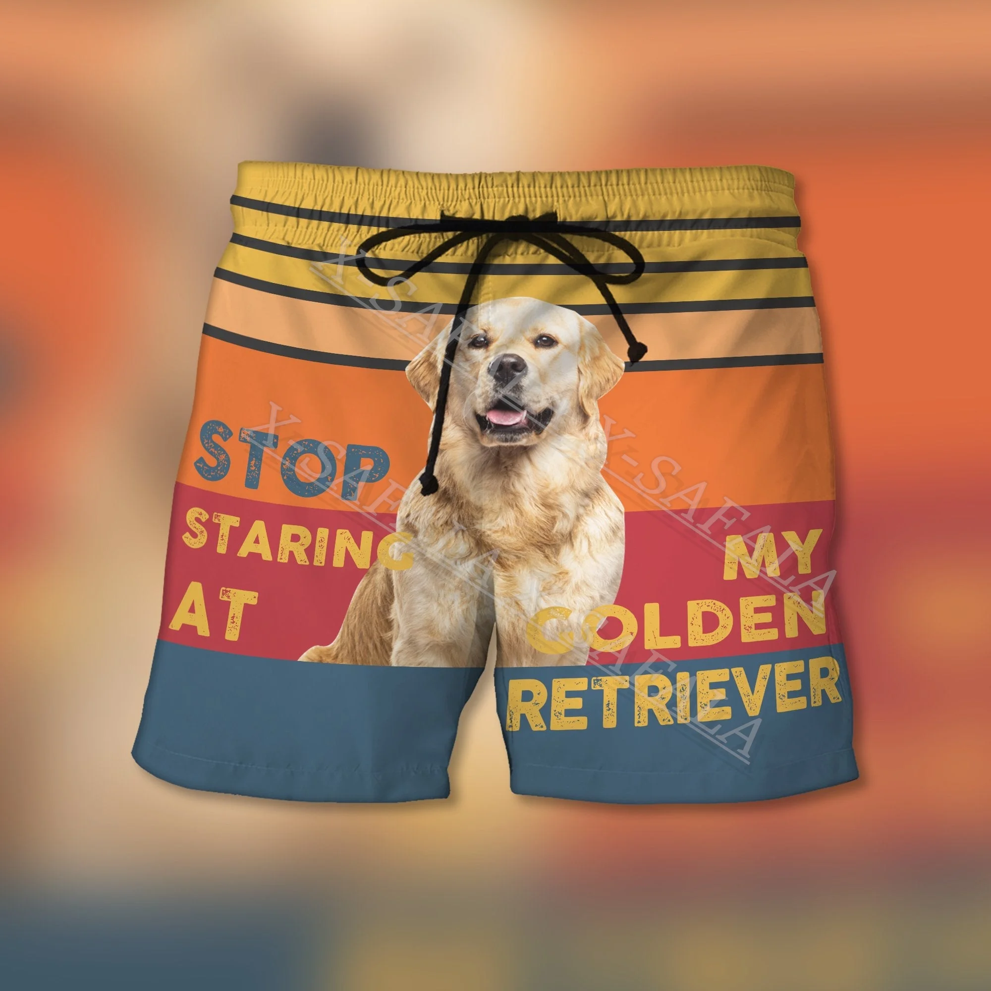 

Dog Lover Puppy Golden Retriever Animal Swims 3D Print Shorts Summer Beach Holiday Shorts Men's Swimming Sports Half Pants-17