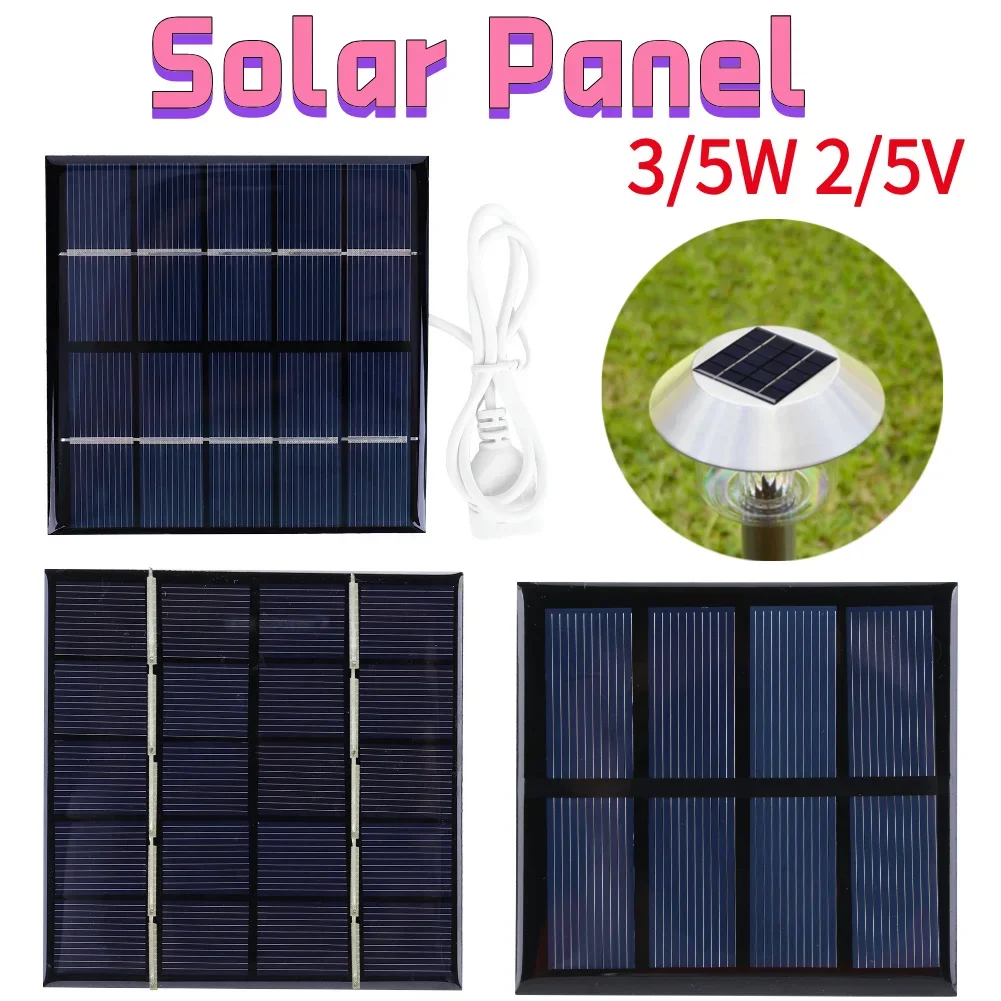 Tragbares Solarpanel 3/5 W 2/5 V Solarladepanel Hocheffiziente Solarzellen für 3,7 V Batterie 3–5 V Batterie/Telefonladegerät