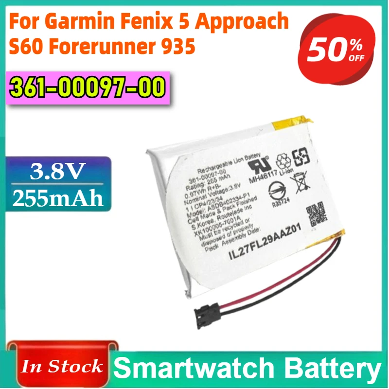 In Stock 361-00097-00 Smartwatch Battery for Garmin Fenix 5 Approach S60 Forerunner 935 + Free Tools Fast Shipping