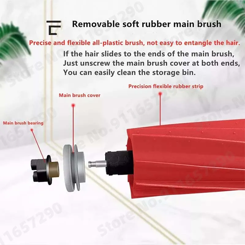 Roborock s7 s70 s7max t7s t7s mais principal escova robô aspirador de pó peças escovas destacáveis acessórios do rolo