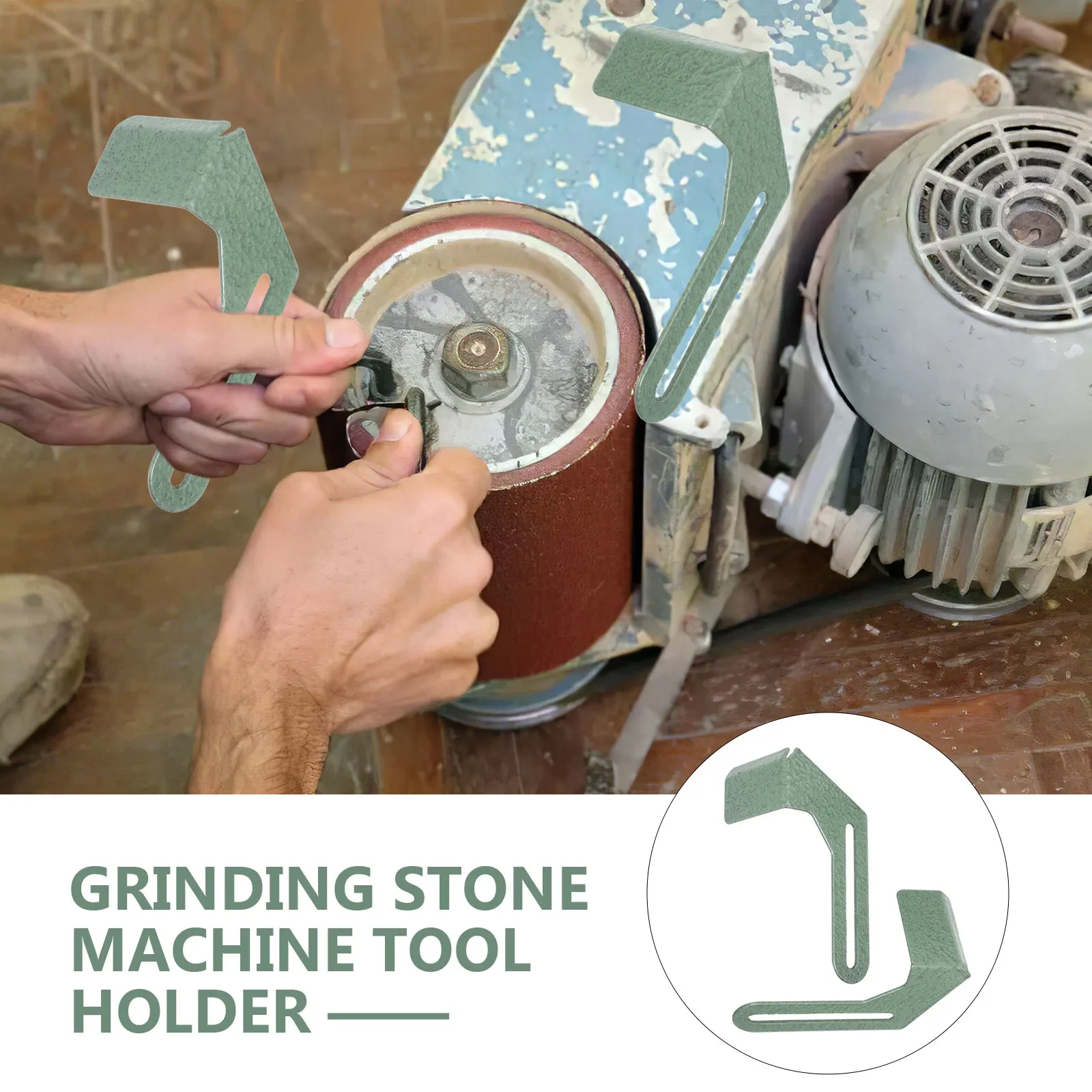 

1 Pair Tool Holder For 150/200 Grinding Wheels Durable Metal Stand Support Rack Tabletop Stand Desktop Bracket