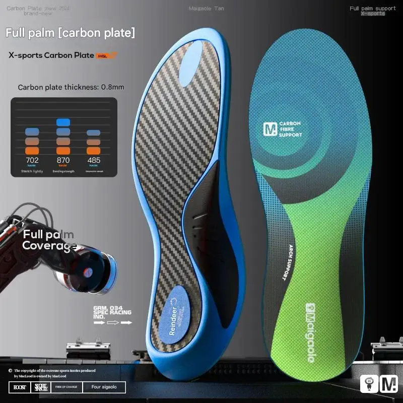 Carbon Board Sportschuhe Einlegesohlen Badminton Lauftraining Schuhe Basketballschuhe Fußgewölbeunterstützung Rebound Widerstand gegen Verdrehen