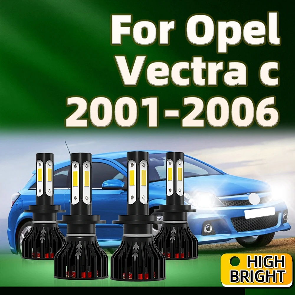 4PCs Led Car Headlight 30000LM H7 Lamp 6000K Light Kit 4Side Chip For Opel Vectra c 2001 2002 2003 2004 2005 2006