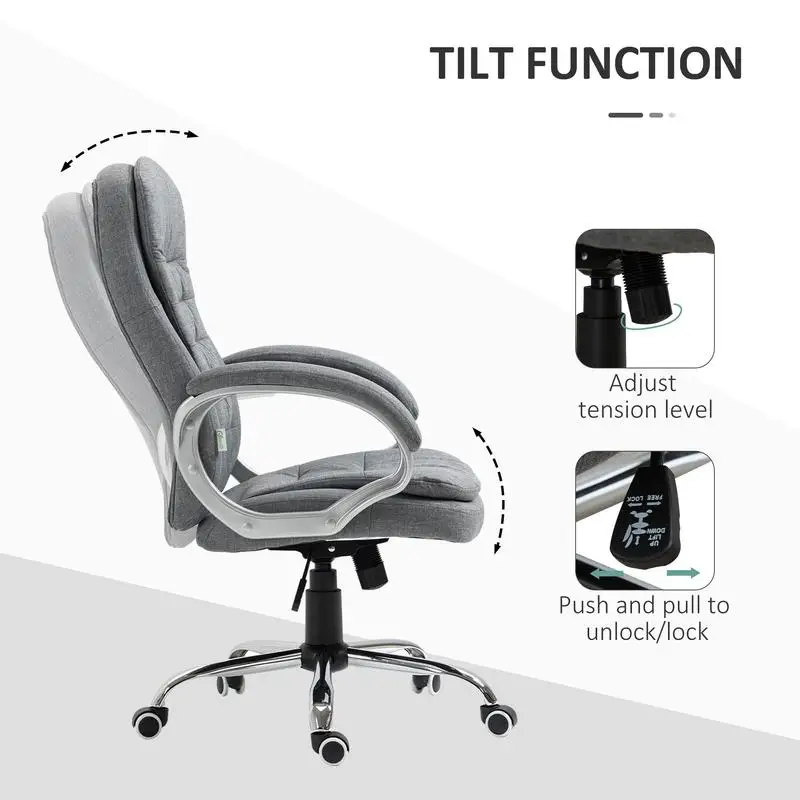 Gray High Back Executive Office Chair, Adjustable Height Computer Chair