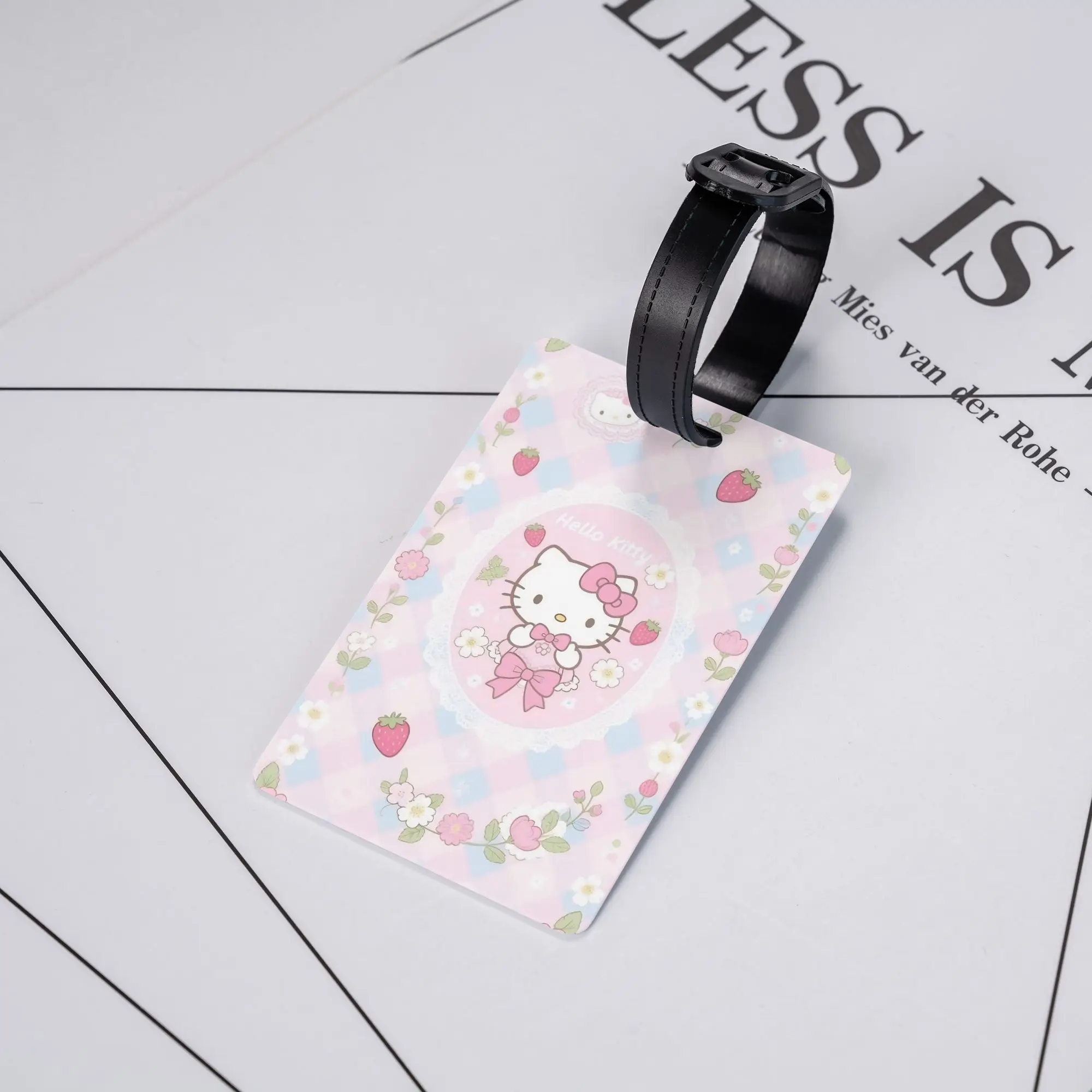 

Hello Kitty Pink Luggage Tag Suitcase Silica Travel Accessories Label Luggage Bag Case Tags Name ID Address Baggage Tag Gifts