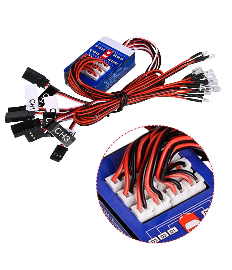 Simulation Flash Light 12 LED Lighting Kit Steering Brake for 1/10 Scale Models RC Car Yokomo Tamiya HSP HPI AXIAL RC4WD TRX