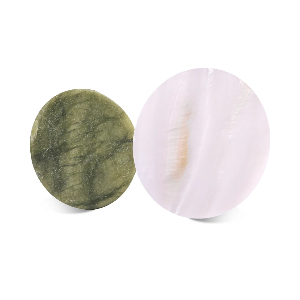 NEWCOME 1 Pcs Round Jade Stone in Eyelash Glue for Adhesive Pallet Stand Glue Holder Stone False Eye Lash Tools