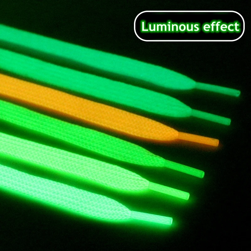 1Pair Luminous Shoelaces Flat Sneakers Canvas Shoe Laces Glow In The Dark Night Color Fluorescent Shoelace 80/100/120/140cm image 5