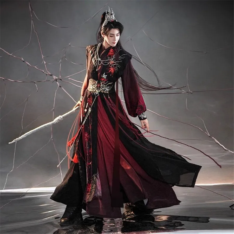 2025 Amine Martial Arts Chivalry Hanfu Role Play Halloween Carnival Song Dynasty Hanfu Cosplay Red Magic Lily Ancient Costume