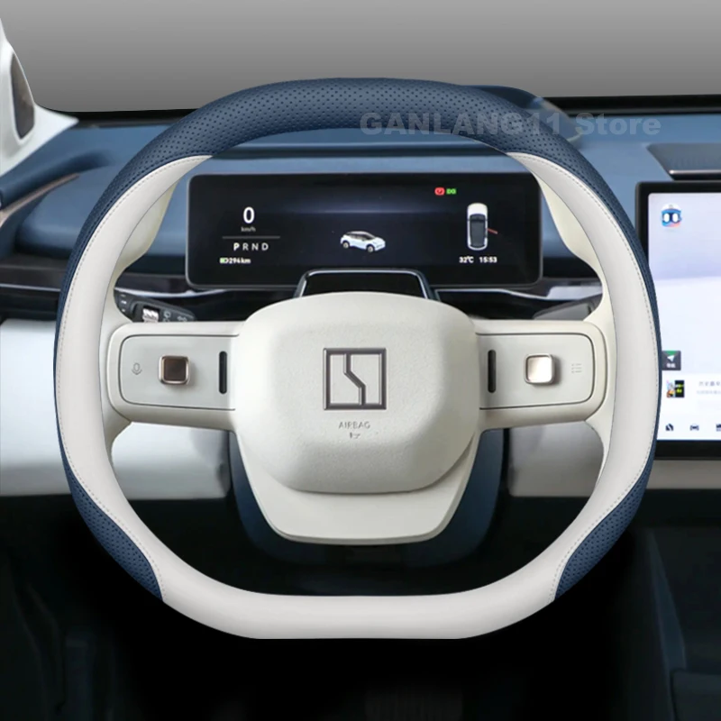 Leather Car Steering Wheel Cover For ZEEKR 001 007 009 7X X 2024-2026 Covers For Covers Auto interior ZEEKR 7X Accessories 2026