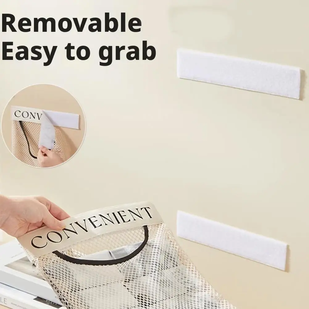Wall Mounted Grocery Bag Holder Large Mesh Trash Bag Dispenser Hanging Storage Organizer for Kitchen Fruit Vegetables
