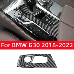 For BMW 5 Series G30 2018-2022 Accessories Carbon Fiber Interior Car Central Control Gear Shift Panel Trim Cover Decor Stickers