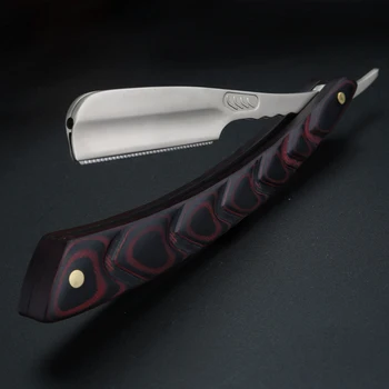 Ahşap düzeltici manuel tıraş makinesi profesyonel düz kenar paslanmaz çelik keskin berber jileti katlanır tıraş bıçağı tıraş sakal kesim