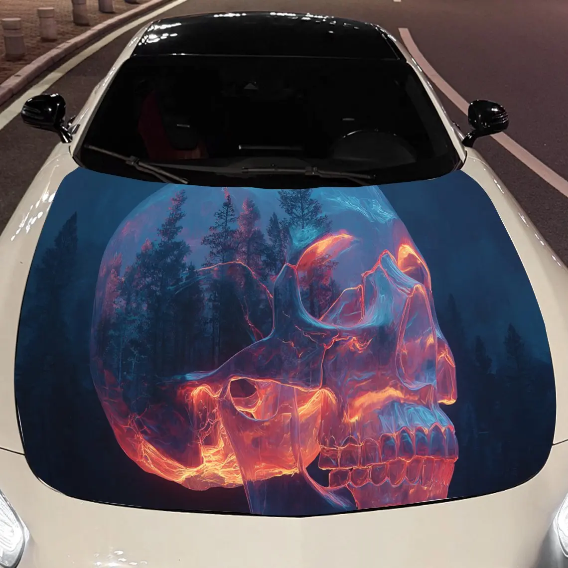 

Forest Skull print,car hood stickers,PVC waterproof Self adhesive car hood sticker,car hood decoration protection stickers,Auto