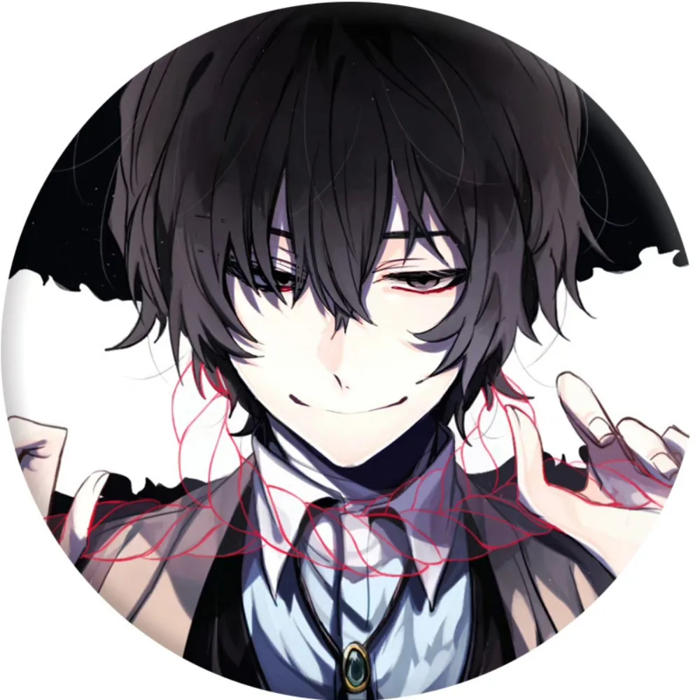 Anime Plastic Badges Bungou Stray Dogs Atsushi Nakajima Dazai Brooch Pin Hat Bag Accessories Gift for Fans