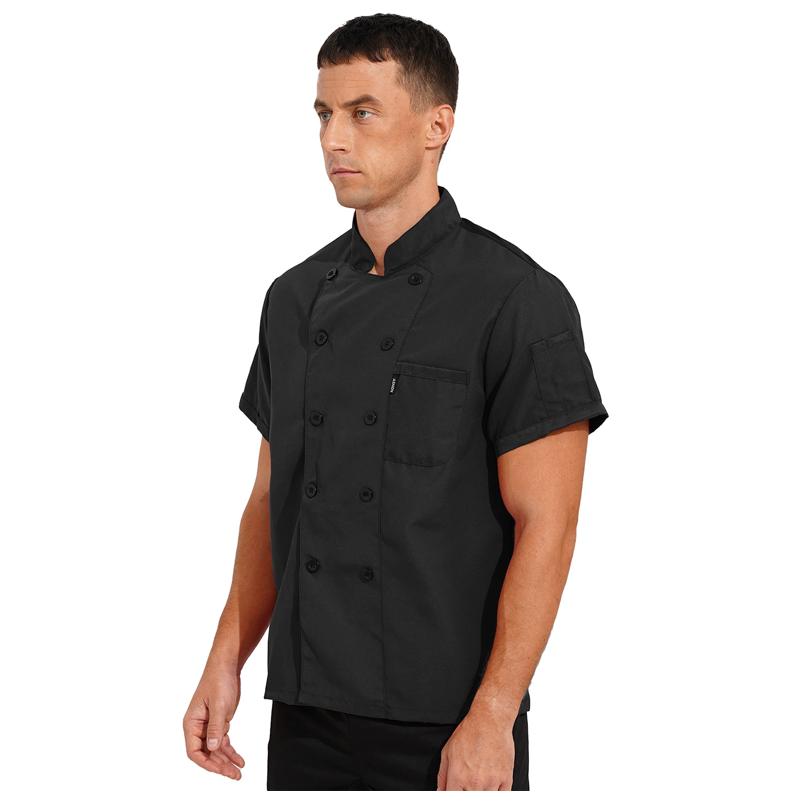 Abrigo de Chef de cocina de restaurante para hombre, ropa de trabajo de servicio de alimentos, chaqueta de Chef de cocina de Hotel, uniforme de trabajo de cocina de restaurante