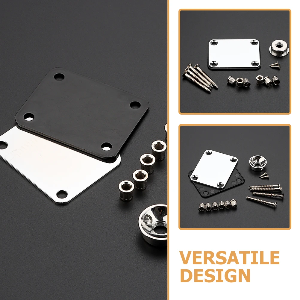 

1Set Electric Guitar Neck Replacement Plate Set String Ferrules Metal Bass Guitar Parts Repair Accessories Neck Back Plate