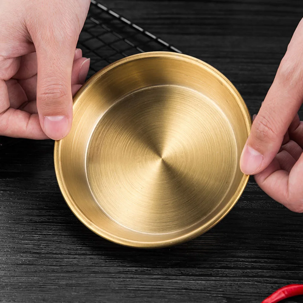 1pc Stainless Round Steel Seasoning Dish Dipping Small Bowl Sauce Cup Fruits Olives Nuts Tableware For Homes Restaurants