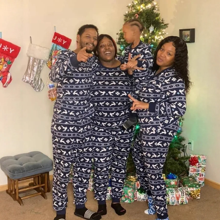Christmas Family Pajamas Set for Grandpa Grandma Dad Mom Daughter Son Home Matching Clothes Outfits Baby Romper Adult Kids Suit