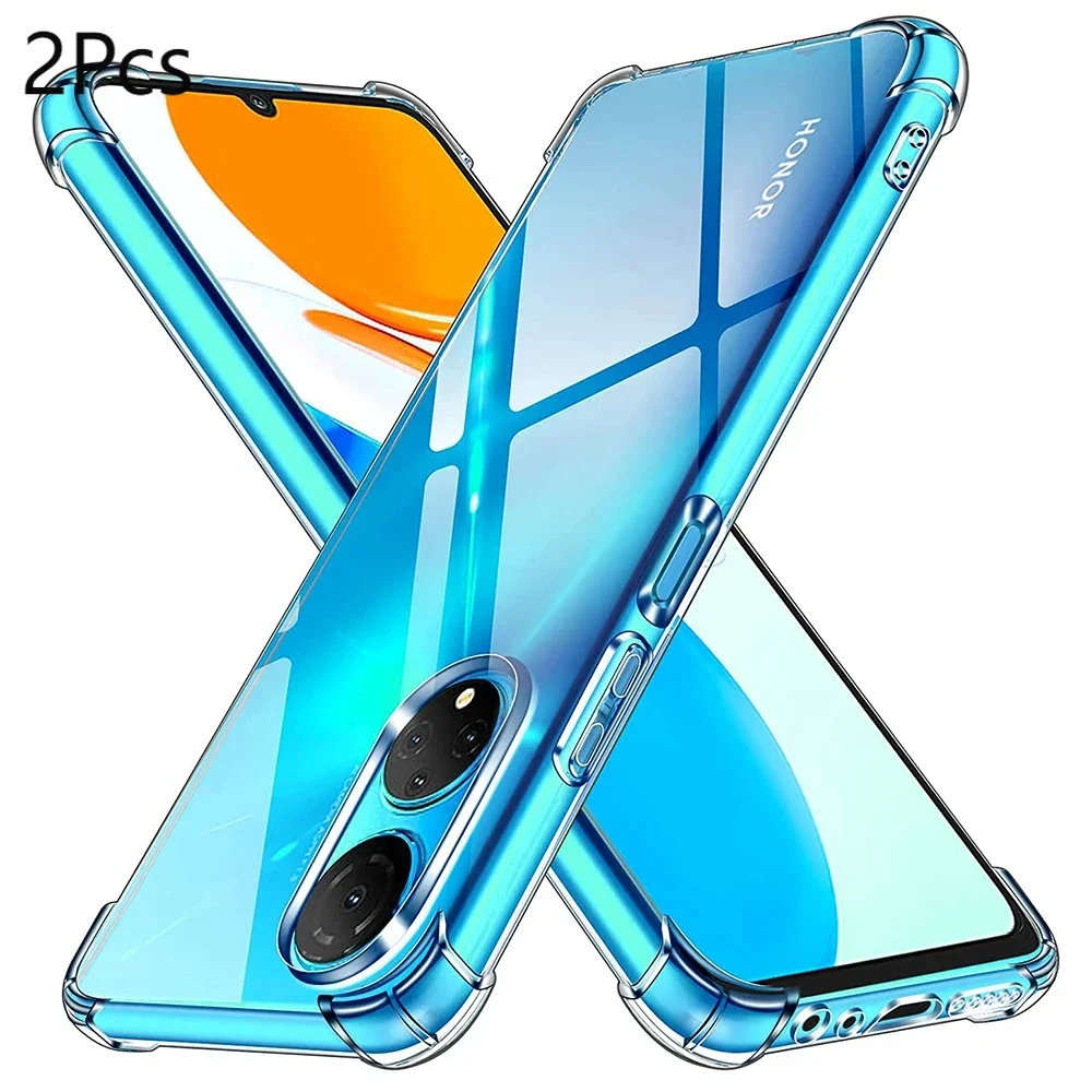 

2pcs Luxury Crystal Clear Silicone Soft Case For Huawei Honor 70 60 50 SE 30 30S X9 X8 X7 X30 X20 X10 10X 9X Pro Lite Shockproof
