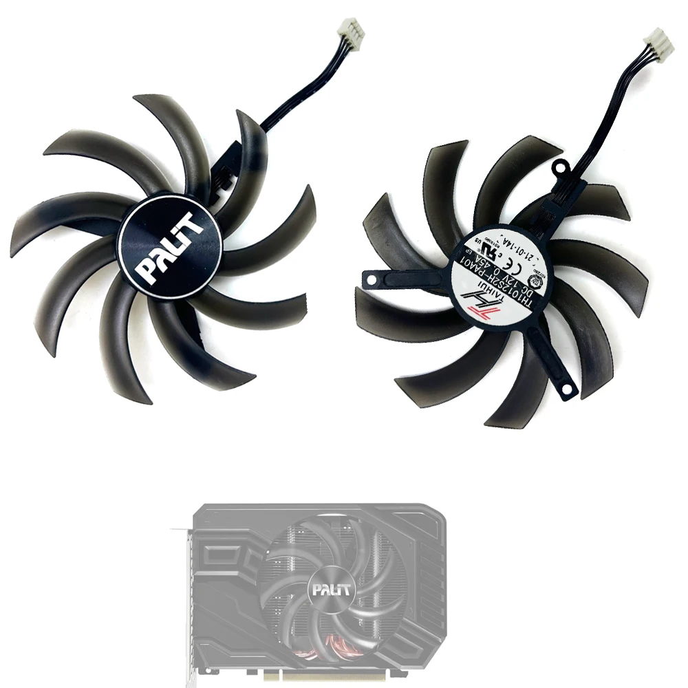 Ventilador de refrigeración 95mm 4pin TH1012S2H-PAA01 PNY GTX1660S GPU VENTILADOR para PALIT GTX 1660 Ti 、 1660 SUPER 1660 1650 StormX OC ventilador de tarjeta de vídeo