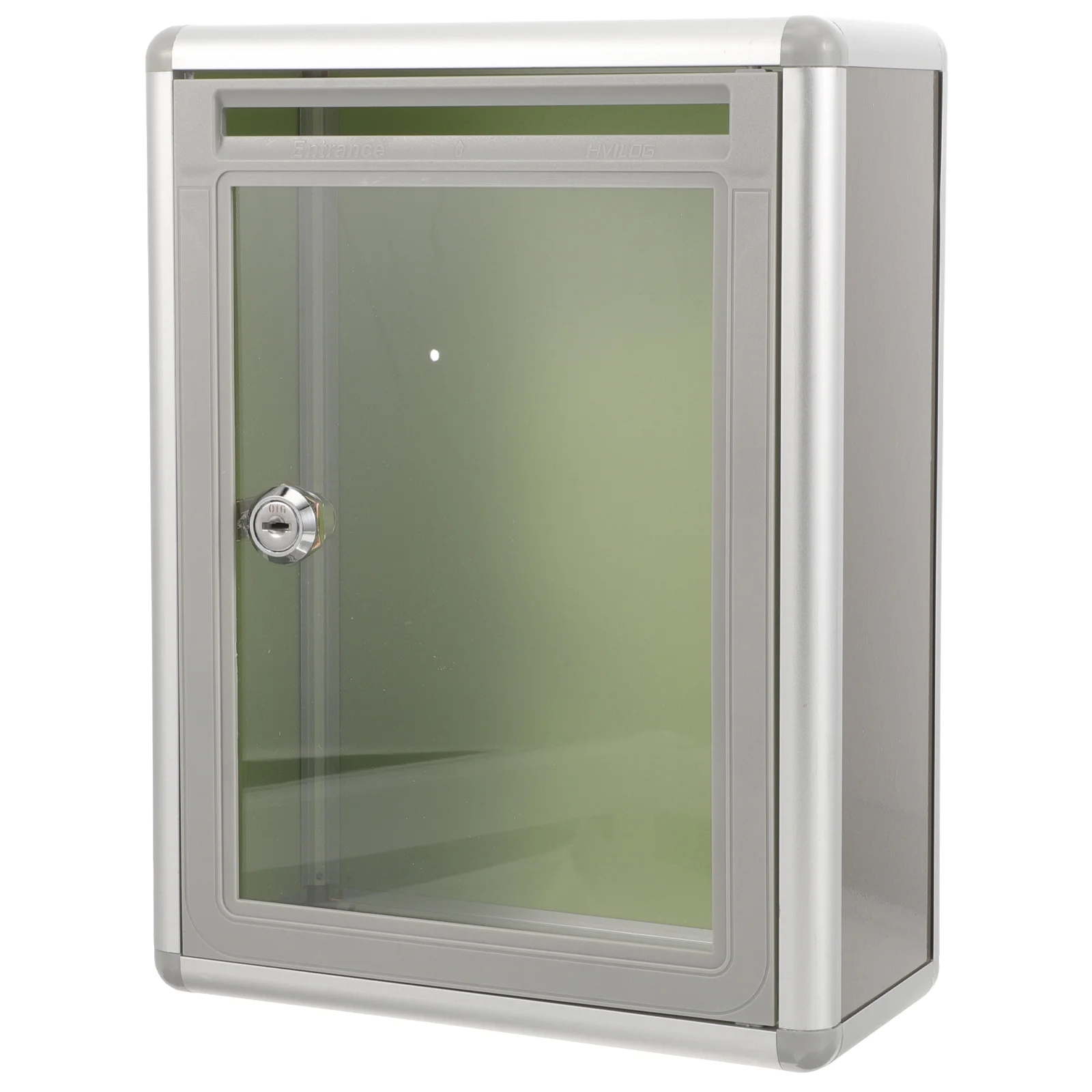 1Pcs Transparent Aluminium Alloy Post Box Big Capacity Lockable Mailbox for Home Office Suggestion Donation Ballot Raffle Ticket