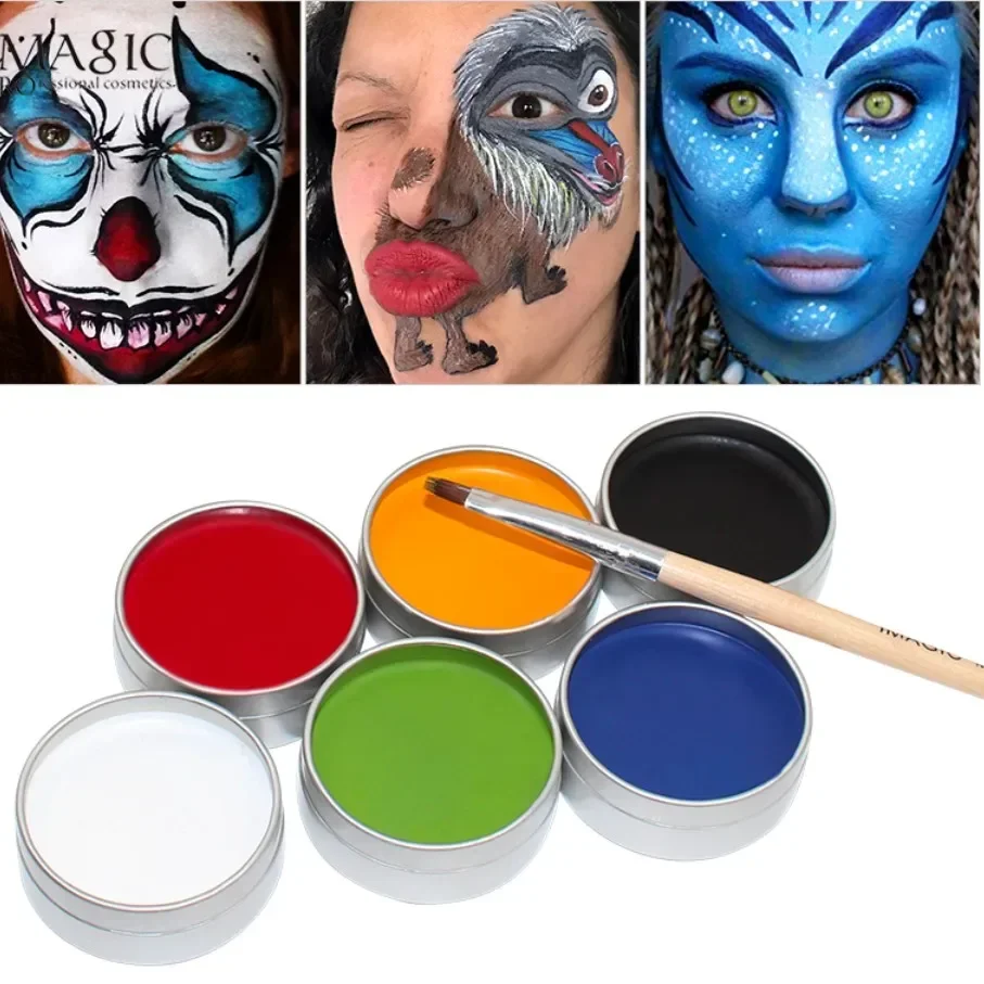 1 stks Halloween schoonheid Monochrome olieverf make-up Gezicht Flash Tattoo Gezicht Body Paint Olieverf Art Make-up Gezicht Verf groothandel