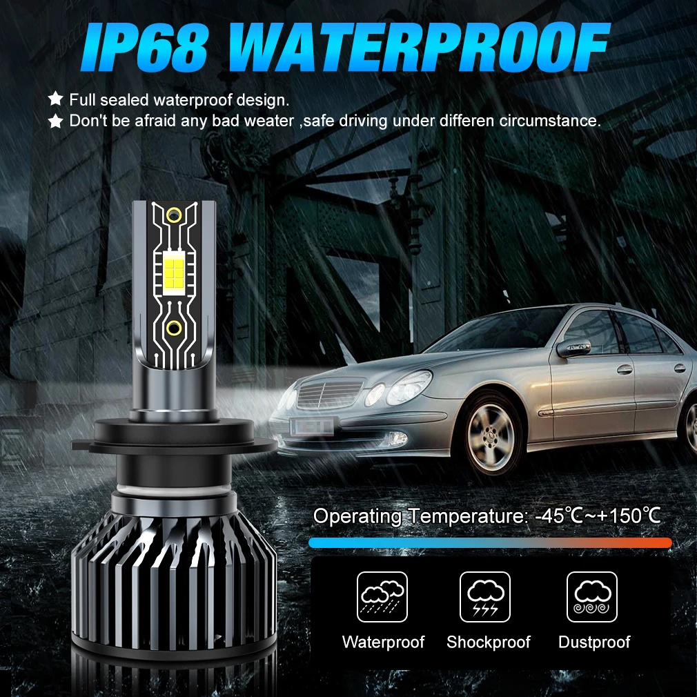 30000LM H1 H4 H7 LED Canbus H8 H11 9005 HB3 9006 HB4 9012 Hir2 9008 H13 Led Bulb 3570 CSP Automobile Kit Turbo Fog Lamp