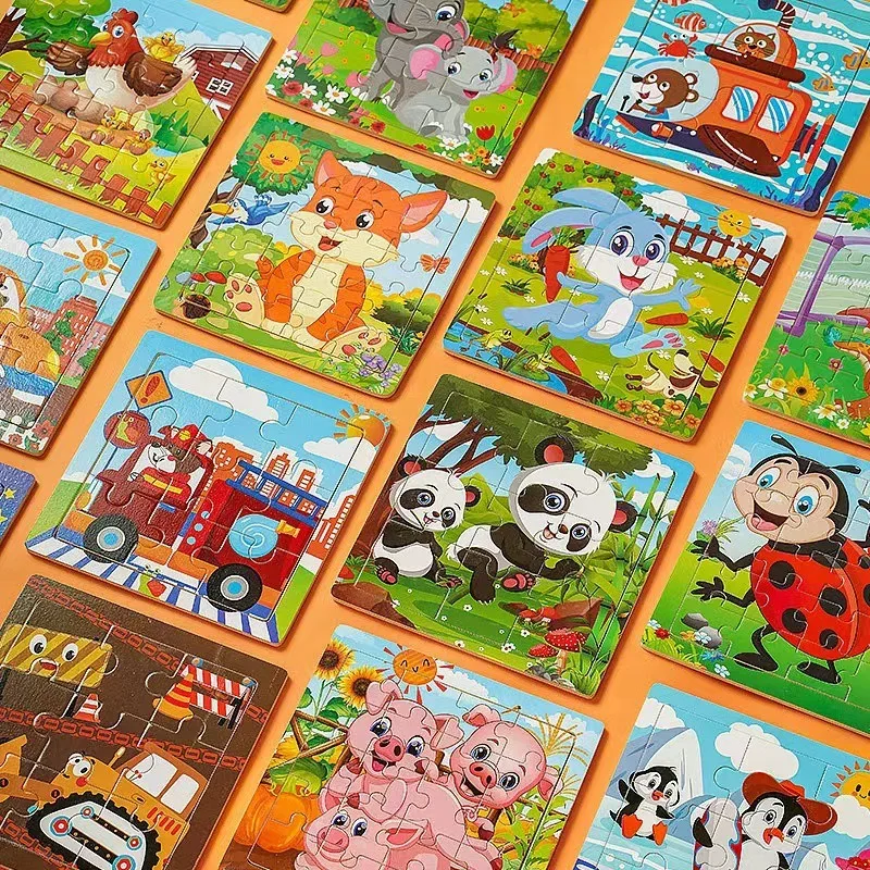 퍼즐 장난감 만화 플랫 직소 퍼즐 소년 소녀 학습 교육용 유아 장난감 보드 게임