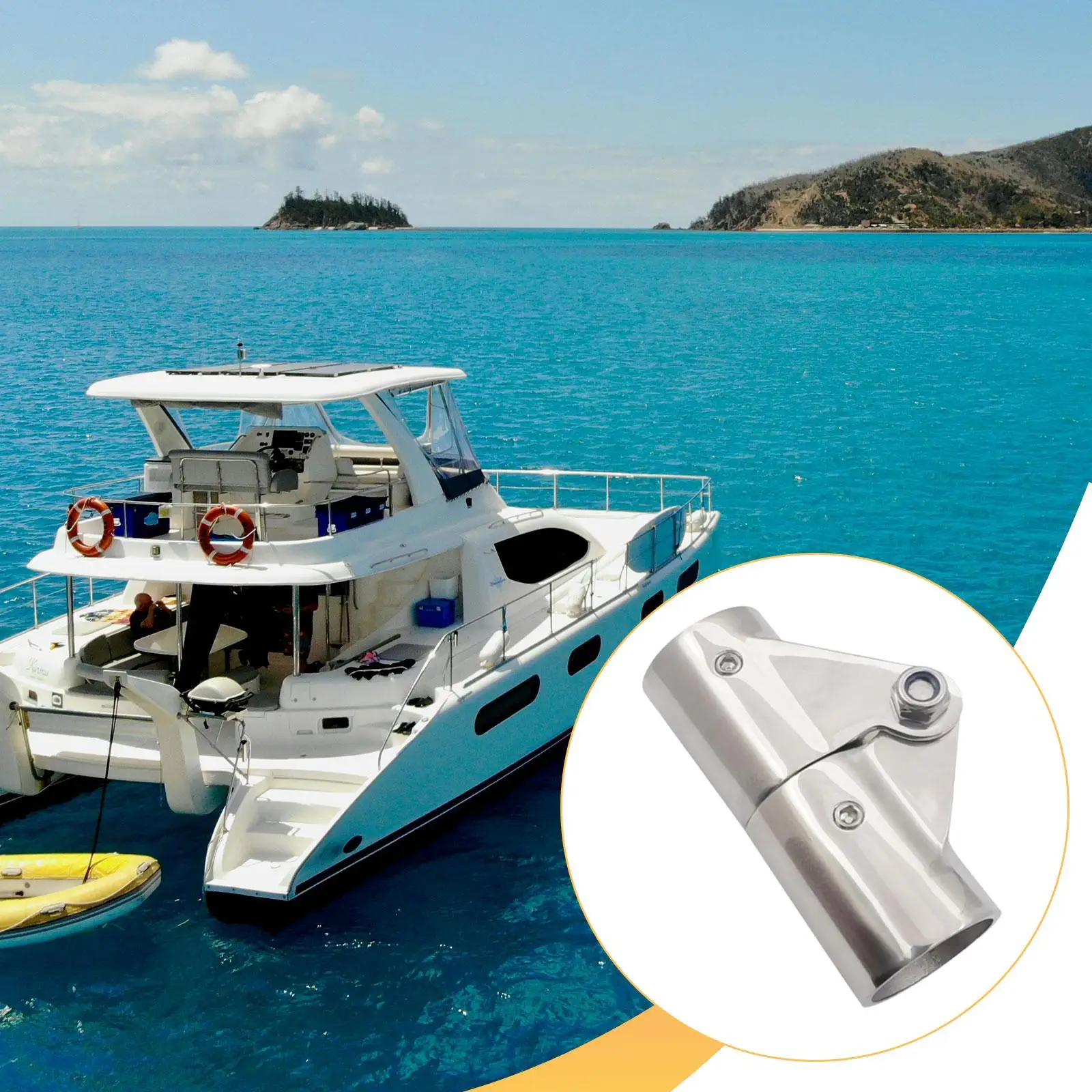 Marine Grade Tube Connector Mirror Polished Boat Rail Fitting Handrail Attachment for Sea Boats